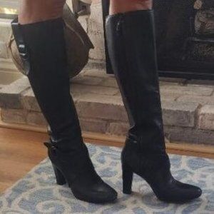 Boots, black leather, size 9